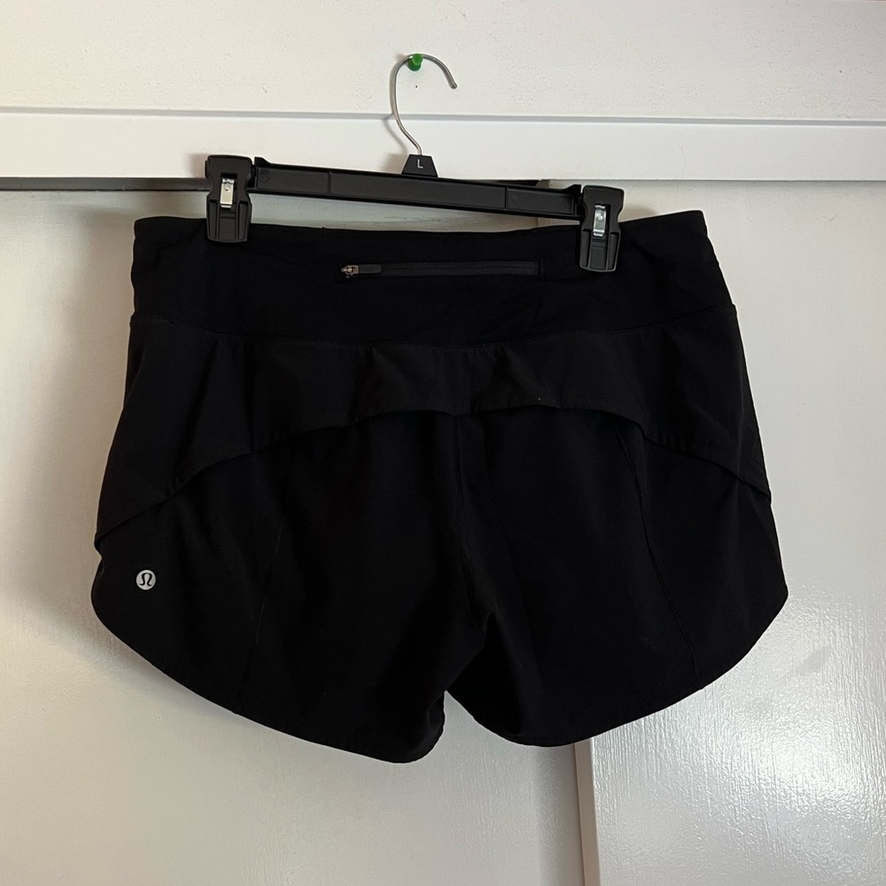 4” Size 10 Lululemon Speed Up Shorts Black